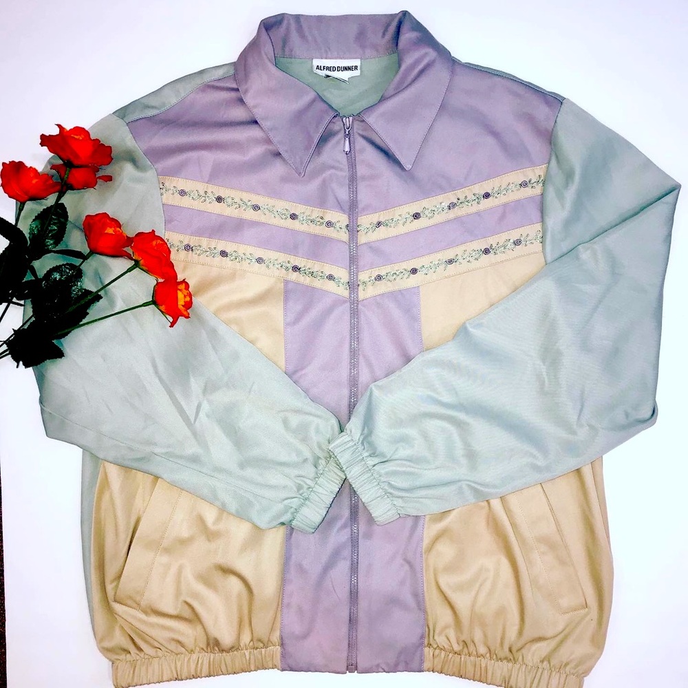 Vintage pastel floral granny core track jacket